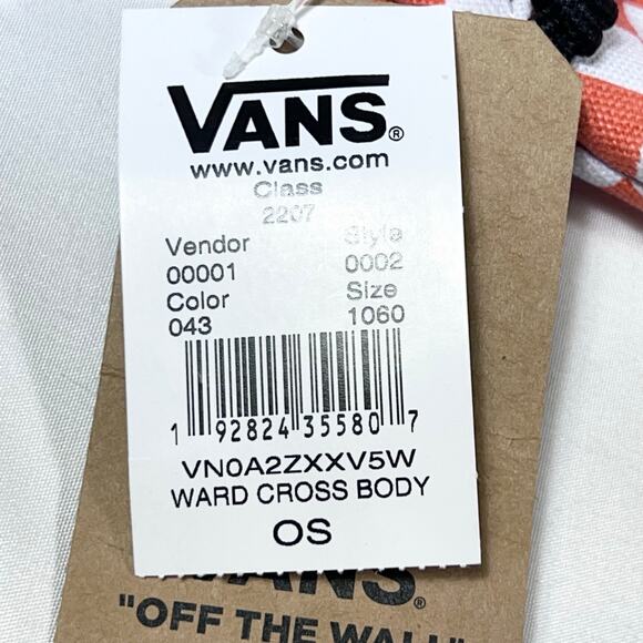 Vans Ward Crossbody Pack Bag Checkered Orange White Zippers Belt Fanny Pack New - Picture 9 of 12
